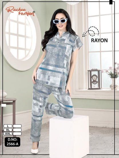 Mandarin Collar Ruchee Fashion Rayon Co Ord Set Manufacturer