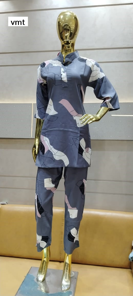 Mandarin Collar Vmt Reyon Co Ord Set Supplier India