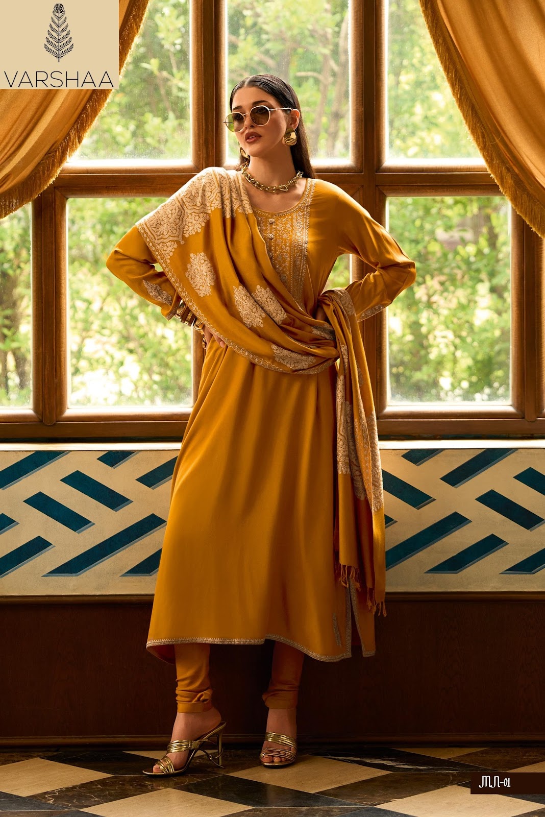 Mandarin Varshaa Pashmina Suits Manufacturer Gujarat