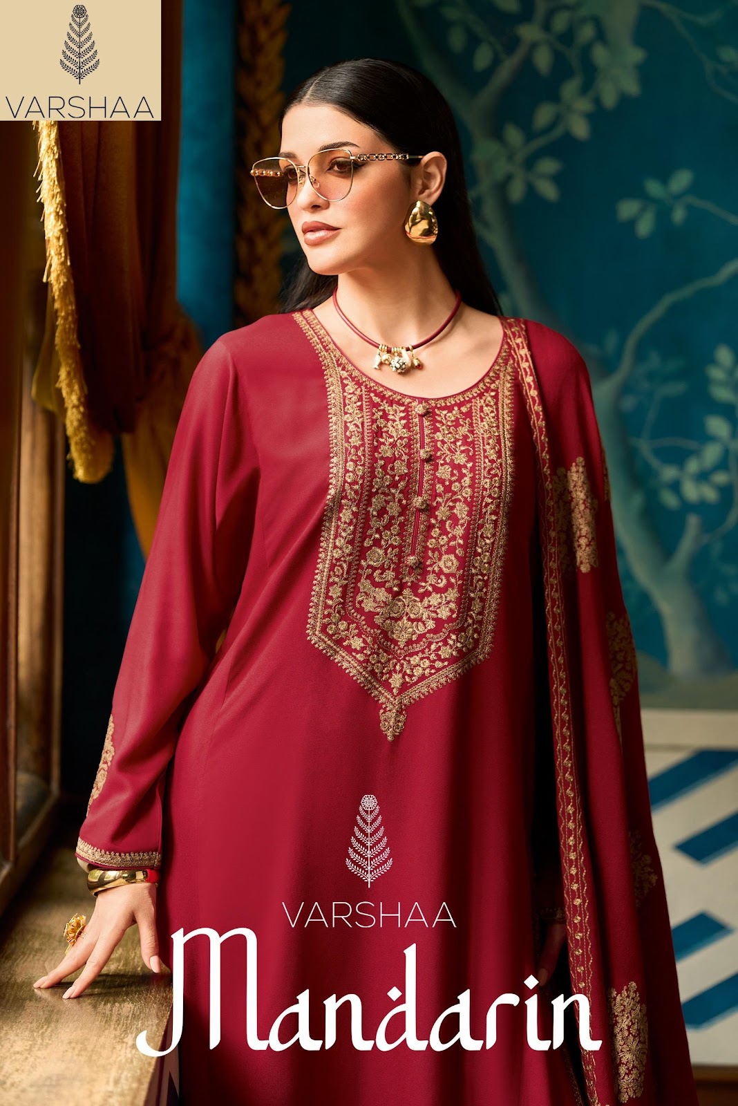 Mandarin Varshaa Pashmina Suits Manufacturer Gujarat