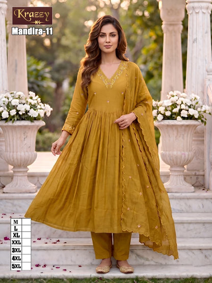 Mandira Kanha Chanderi Readymade Anarkali Suits Manufacturer