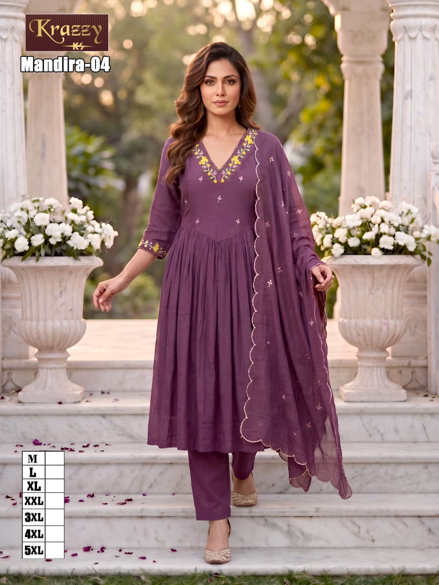 Mandira Kanha Chanderi Readymade Anarkali Suits Manufacturer