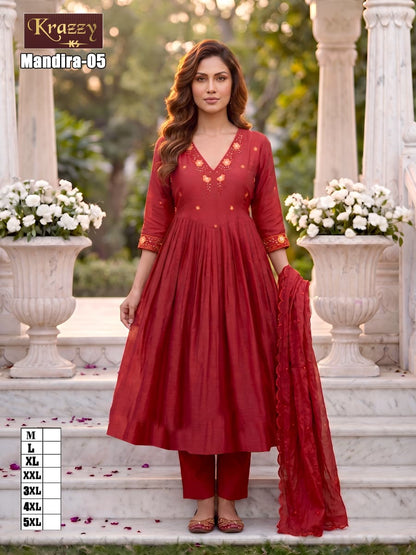 Mandira Kanha Chanderi Readymade Anarkali Suits Manufacturer
