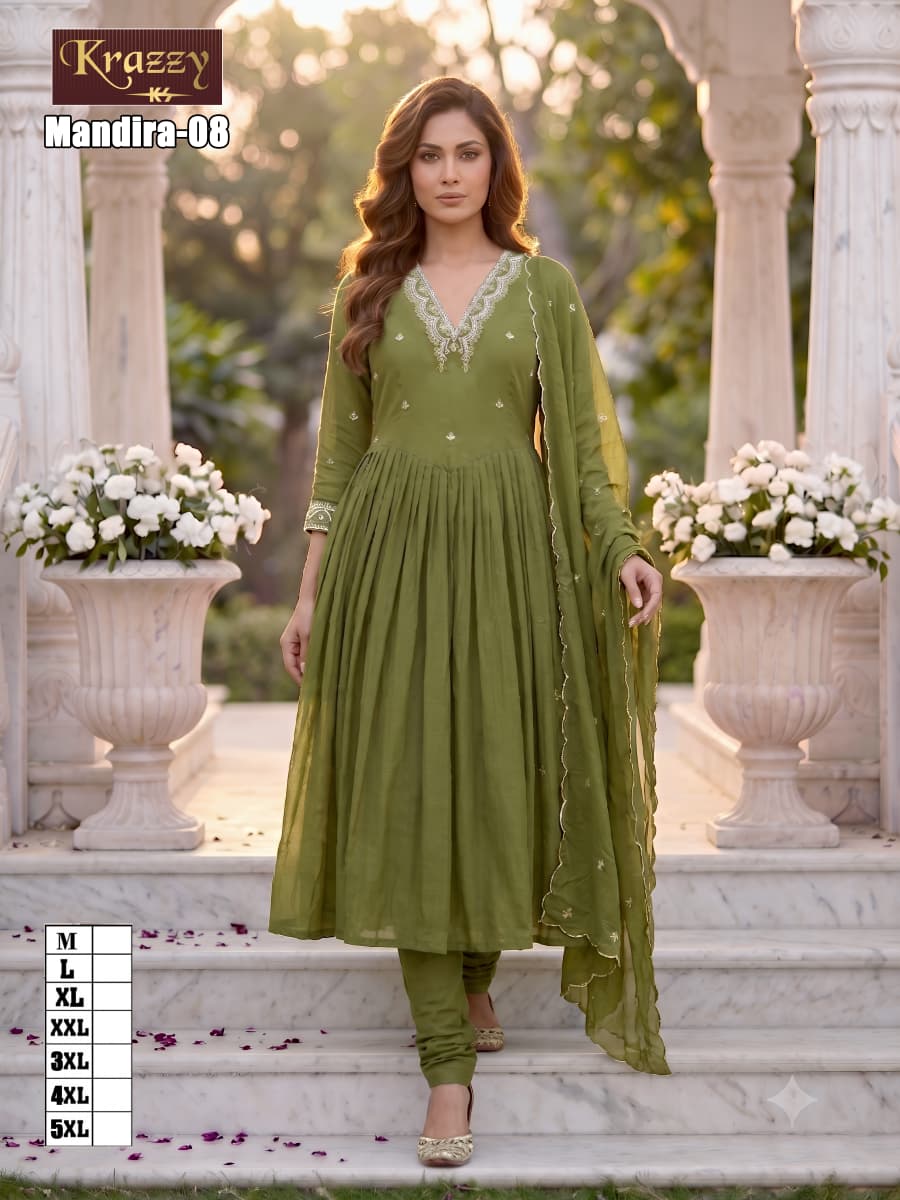 Mandira Kanha Chanderi Readymade Anarkali Suits Manufacturer