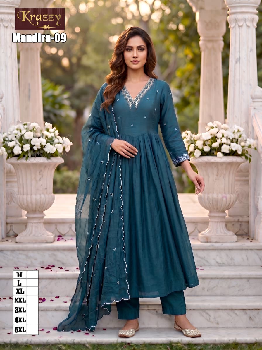 Mandira Kanha Chanderi Readymade Anarkali Suits Manufacturer