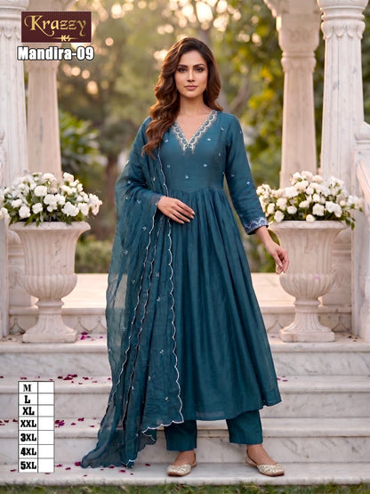 Mandira Kanha Chanderi Readymade Anarkali Suits Manufacturer
