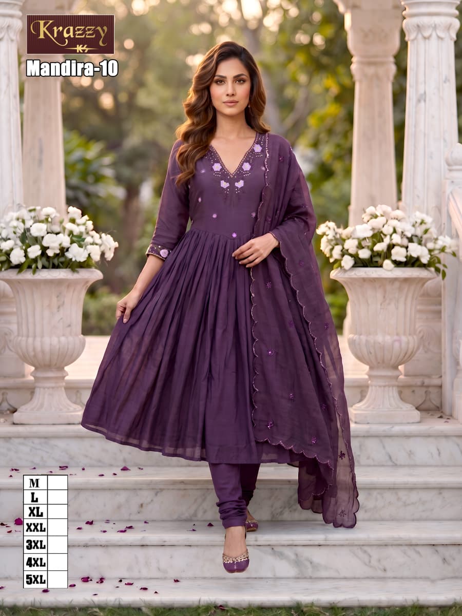 Mandira Kanha Chanderi Readymade Anarkali Suits Manufacturer