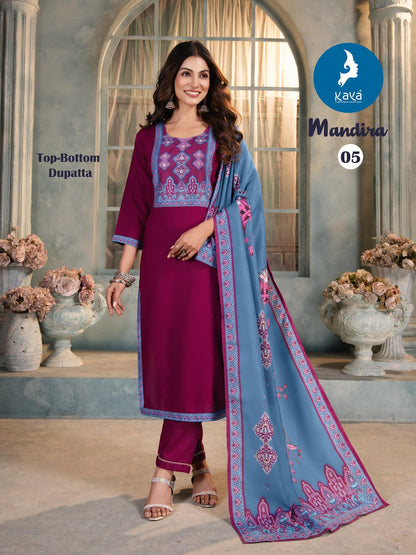Mandira Kaya Reyon Readymade Pant Style Suits Wholesaler Ahmedabad