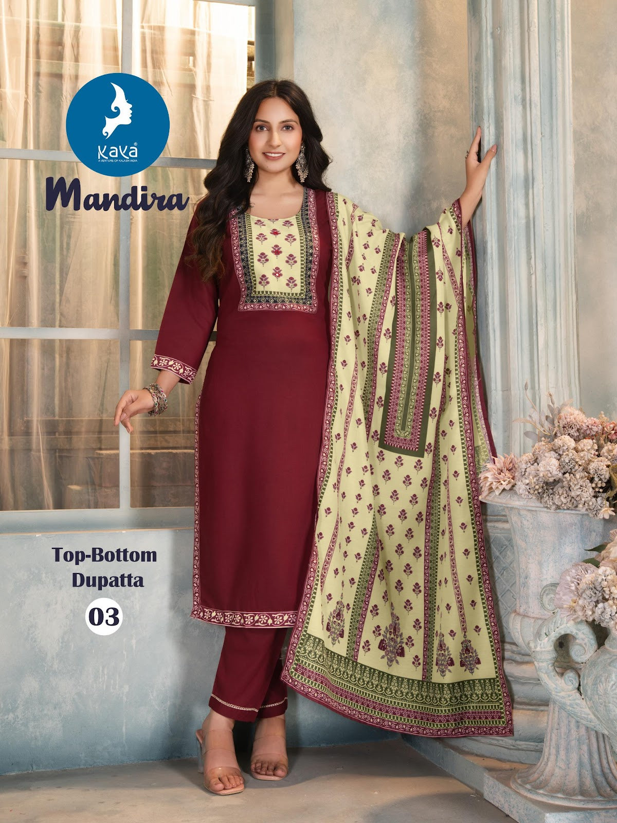 Mandira Kaya Reyon Readymade Pant Style Suits Wholesaler Ahmedabad