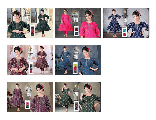 Mangeet Zoya Rayon Anarkali Kurtis Manufacturer India