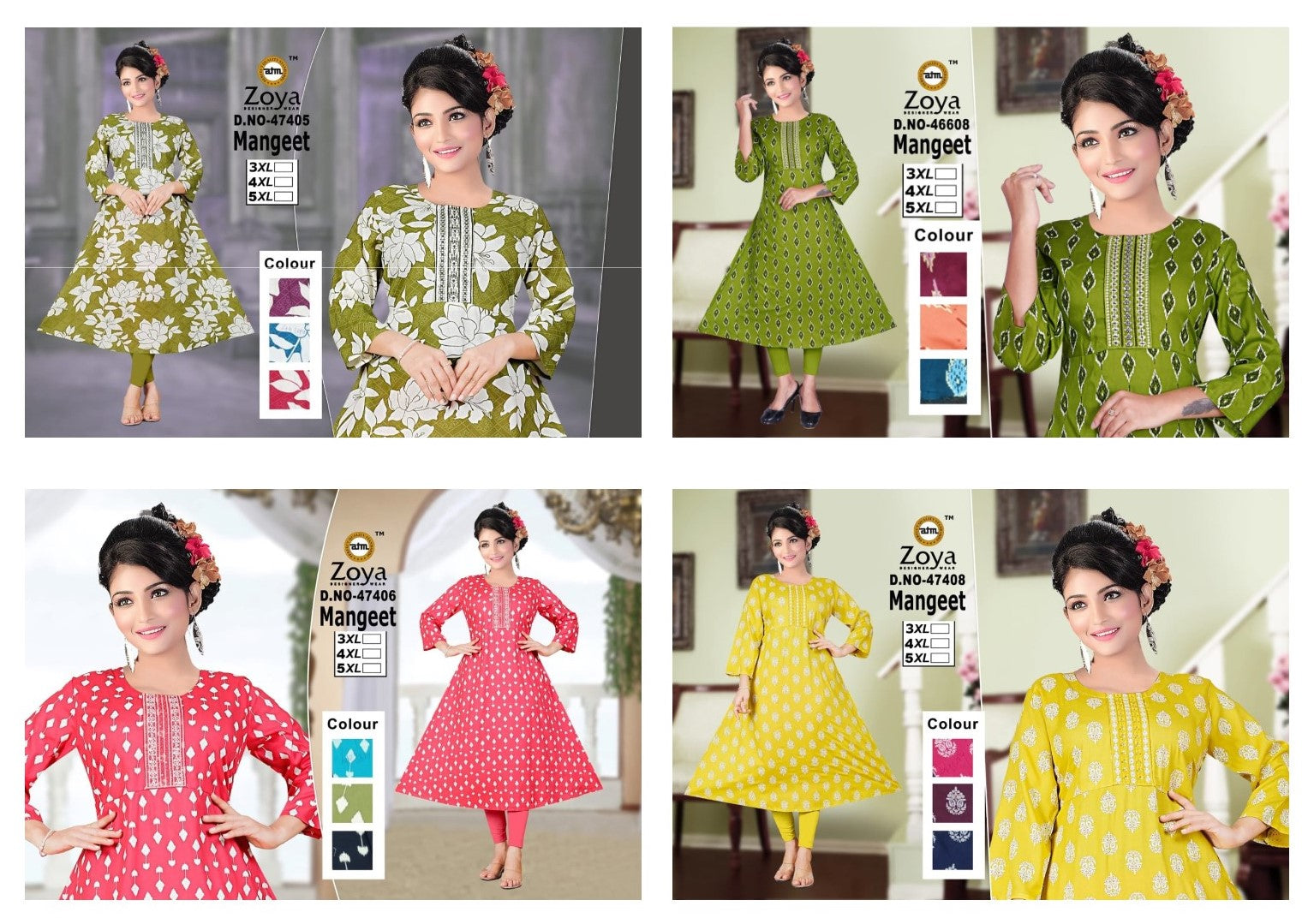 Mangeet Zoya Rayon Plus Size Kurtis Supplier Gujarat