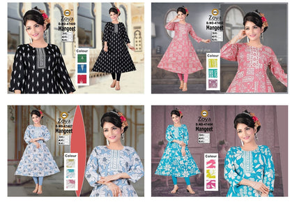 Mangeet Zoya Rayon Plus Size Kurtis Supplier Gujarat