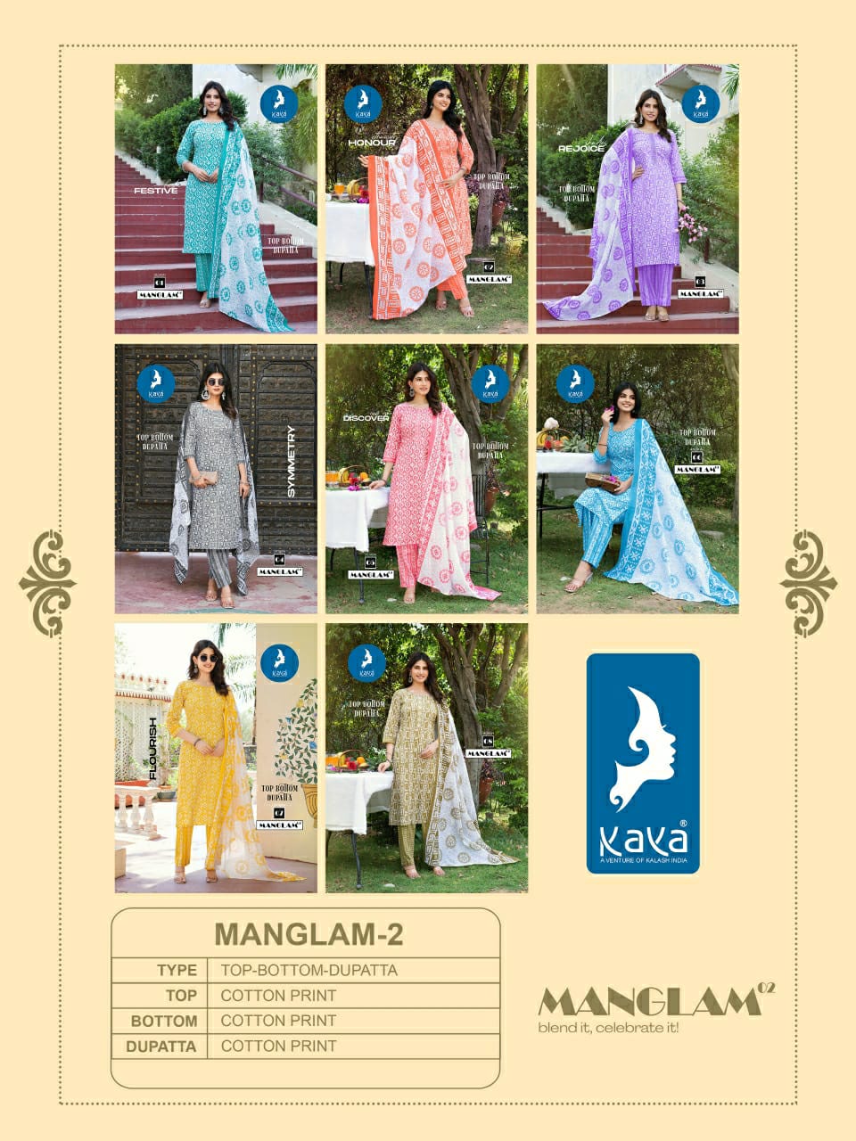 Manglam 2 Kaya Readymade Cotton Pant Suits Wholesaler India