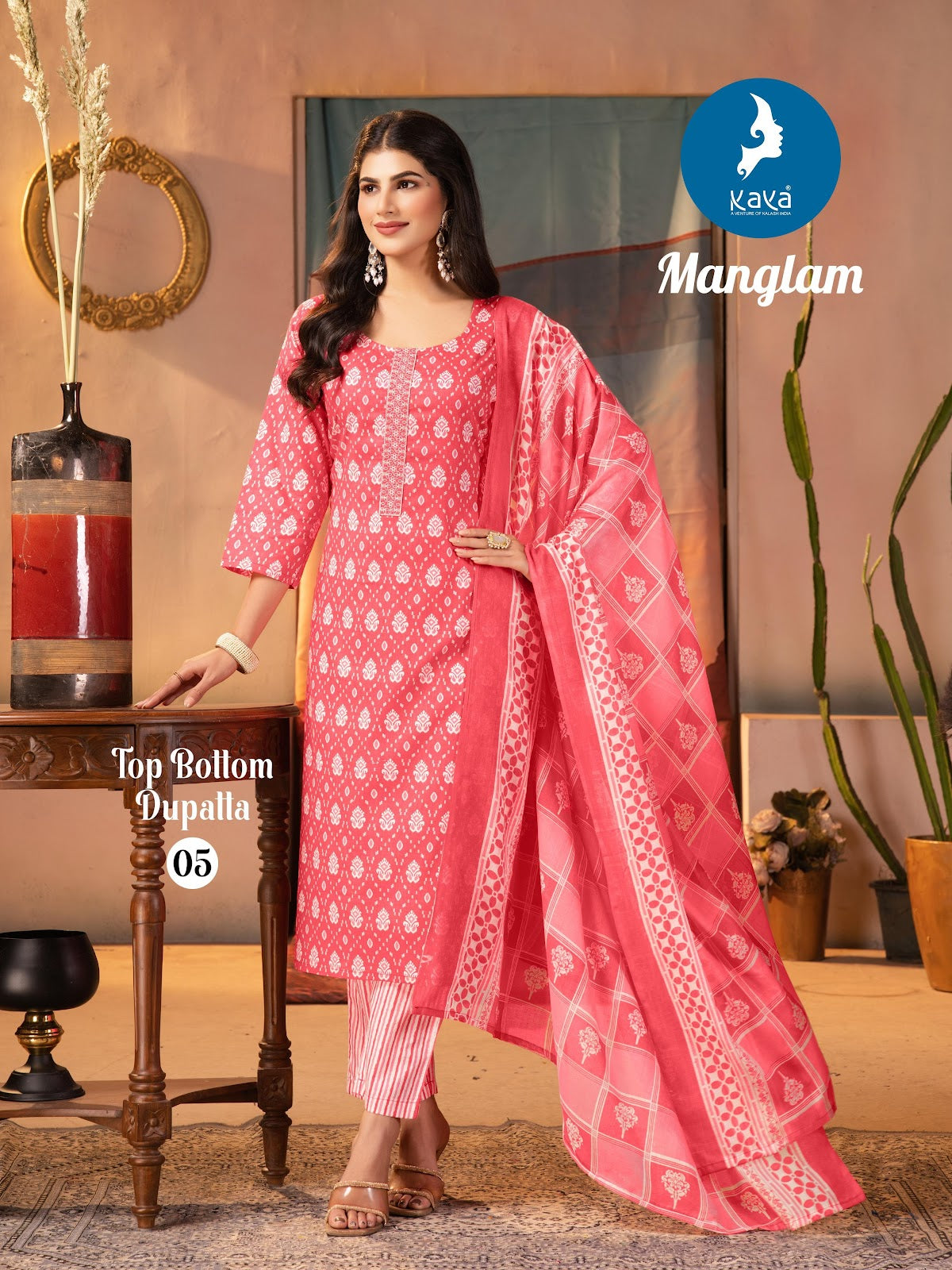 Manglam Kaya Readymade Cotton Pant Suits Wholesale Price