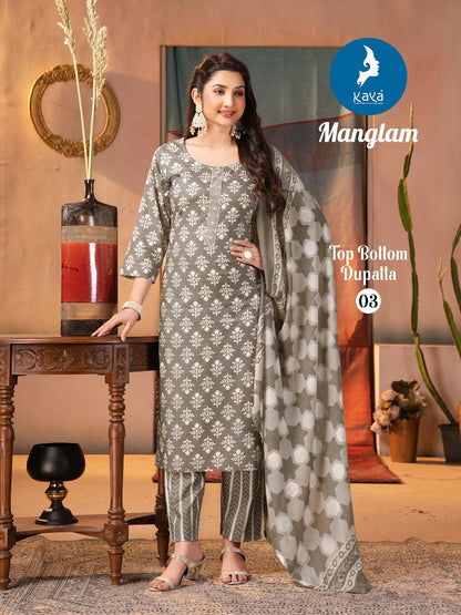 Manglam Kaya Readymade Cotton Pant Suits Wholesale Price
