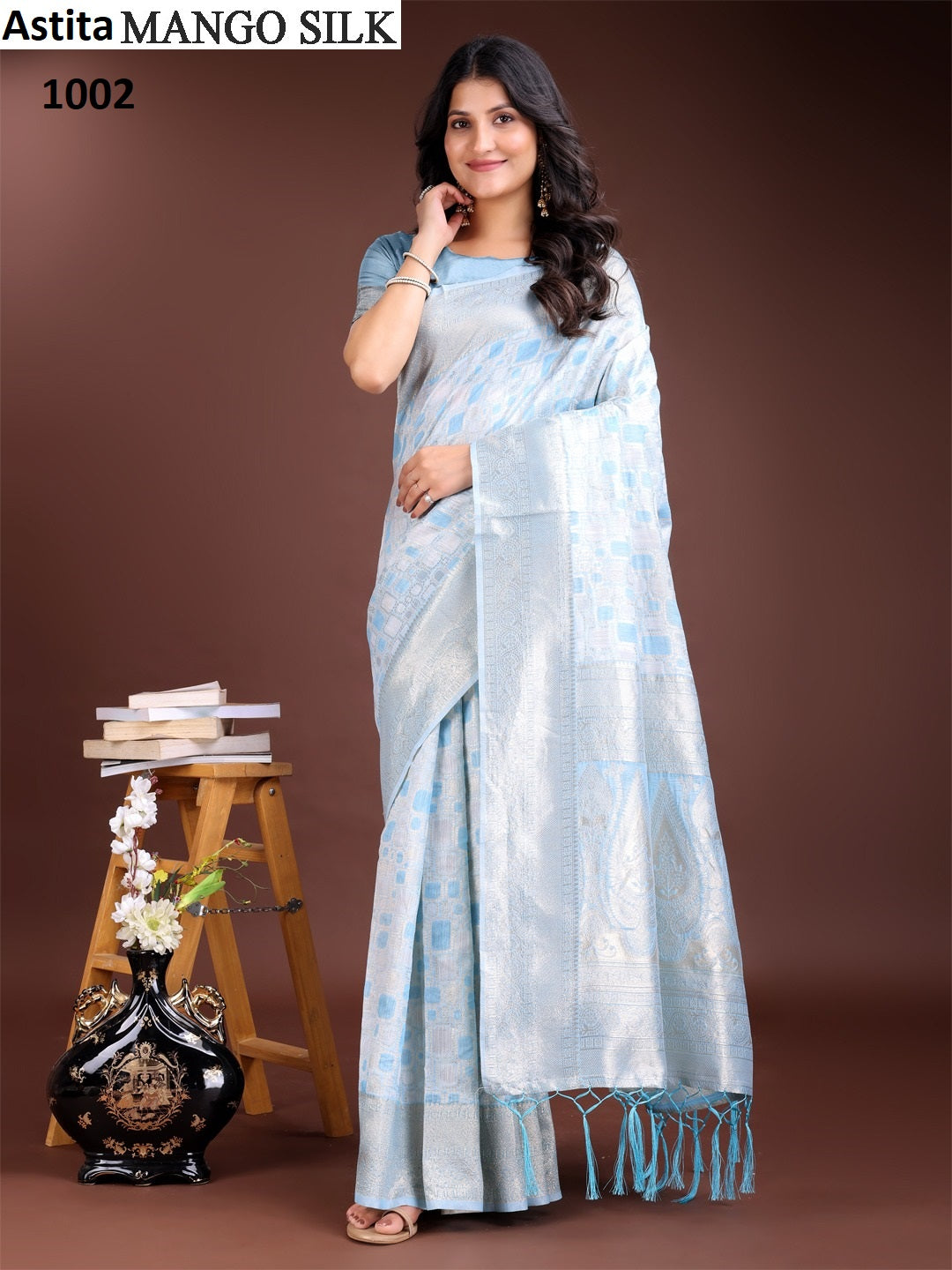 Mango 1001-1006 Astita Linen Cotton Sarees Supplier Gujarat