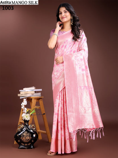 Mango 1001-1006 Astita Linen Cotton Sarees Supplier Gujarat