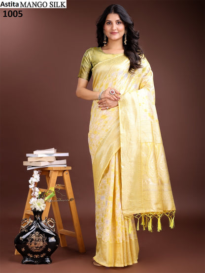 Mango 1001-1006 Astita Linen Cotton Sarees Supplier Gujarat