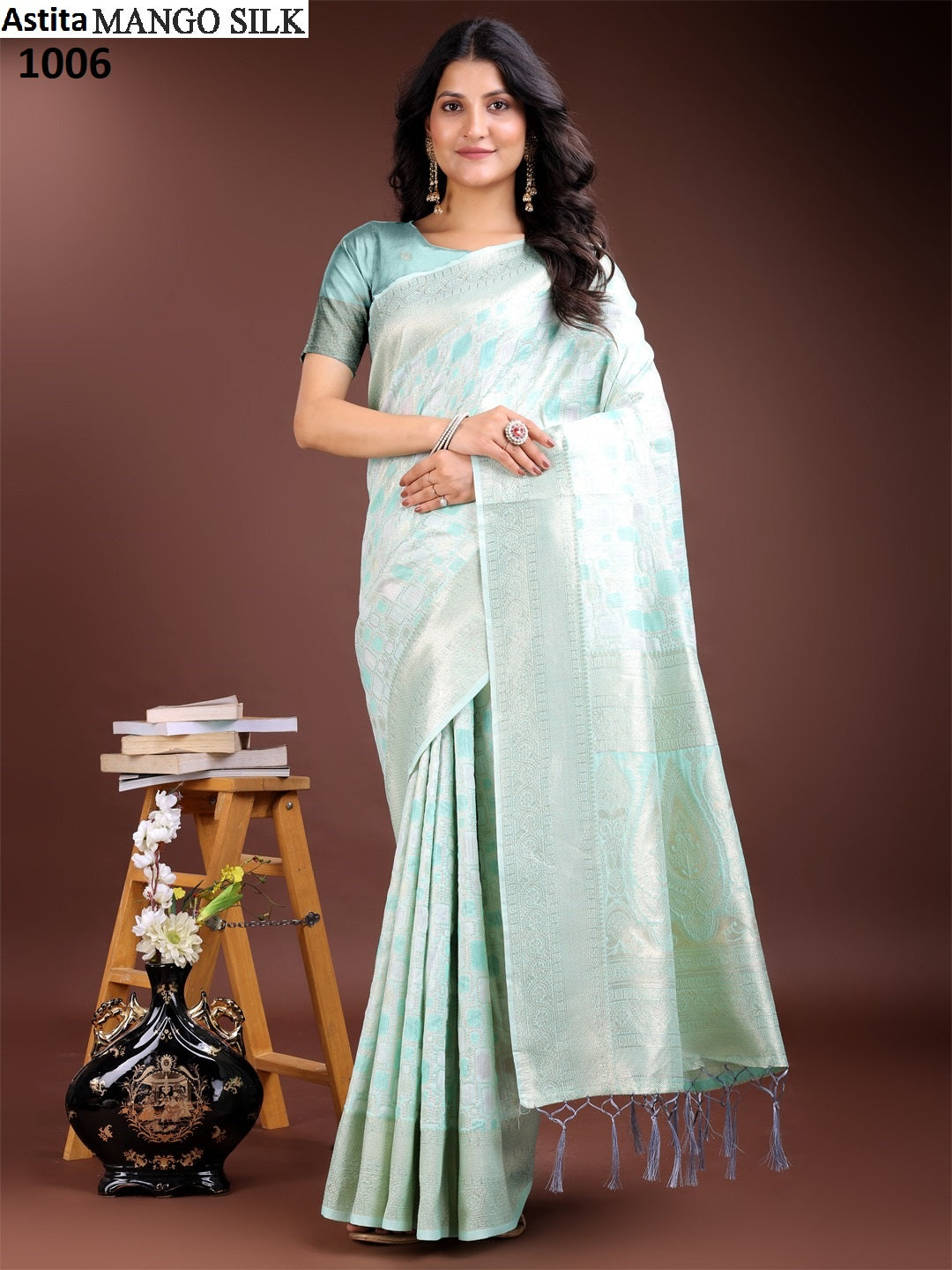Mango 1001-1006 Astita Linen Cotton Sarees Supplier Gujarat