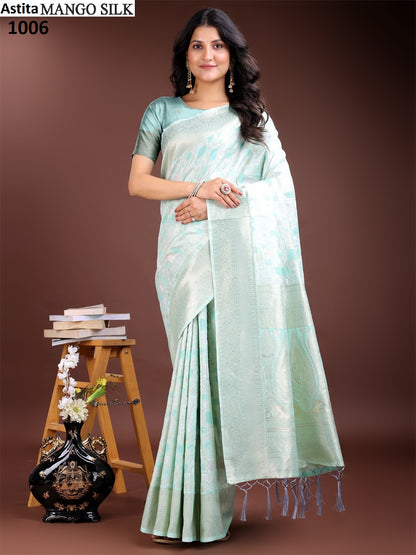 Mango 1001-1006 Astita Linen Cotton Sarees Supplier Gujarat