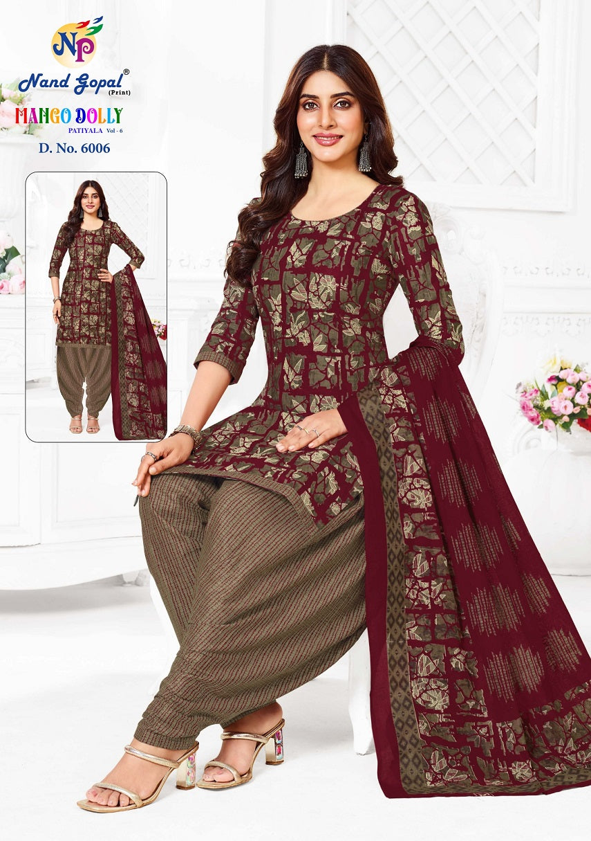 Mango Dolly Patiyala Vol 6 Nandgopal Cotton Dress Material Wholesaler India