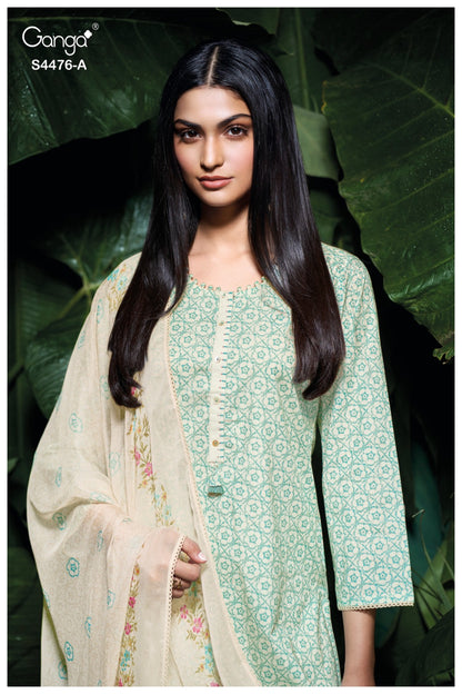 Manika 4476 Ganga Cotton Plazzo Style Suits Wholesale Rate