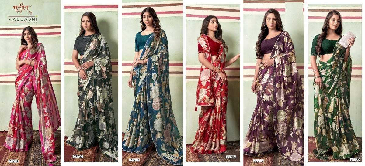 Manika Vallabhi Prints Brasso Sarees Supplier Gujarat