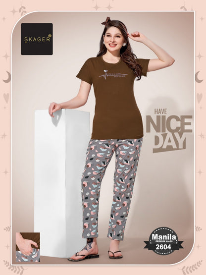Manila Premium Vol 26 Skager Cotton Pyjama Night Suits Wholesale Price