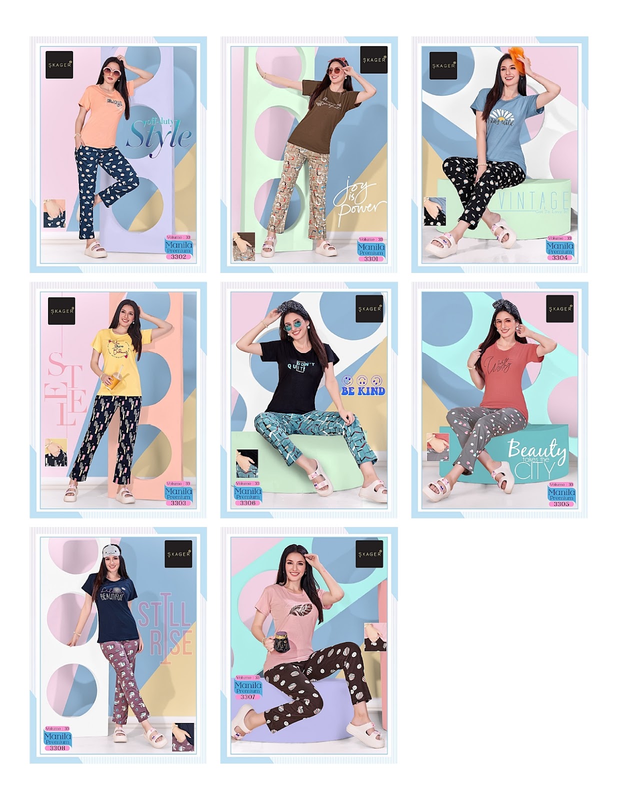 Manila Premium Vol 33 Skager Hosiery Pyjama Night Suits Supplier India