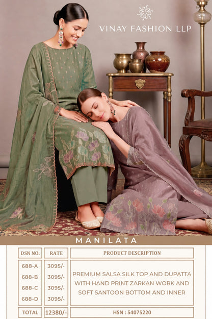 Manilata Kuleesh Vinay Fashion Llp Silk Pant Style Suits Exporter Ahmedabad