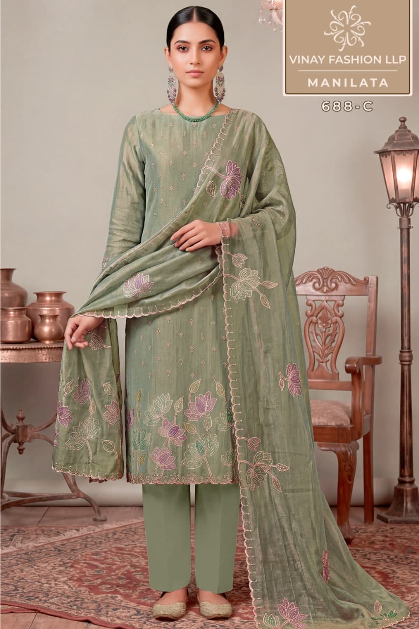 Manilata Kuleesh Vinay Fashion Llp Silk Pant Style Suits Exporter Ahmedabad
