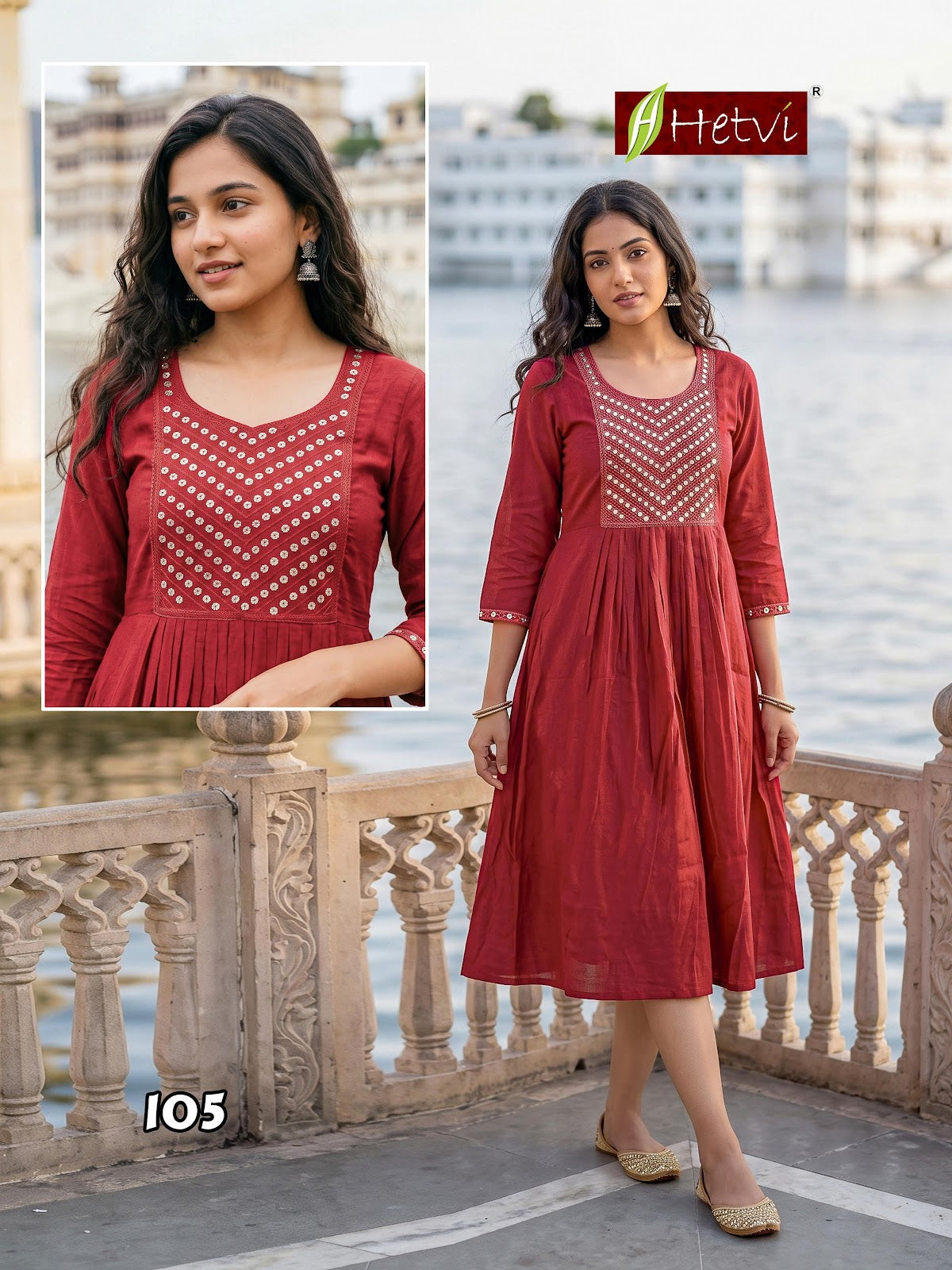 Manisha Hetvi Vertican Anarkali Kurtis Manufacturer Gujarat