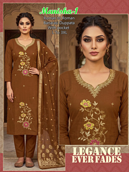 Manisha Infinity Roman Readymade Pant Style Suits Wholesaler India