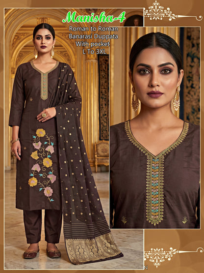 Manisha Infinity Roman Readymade Pant Style Suits Wholesaler India