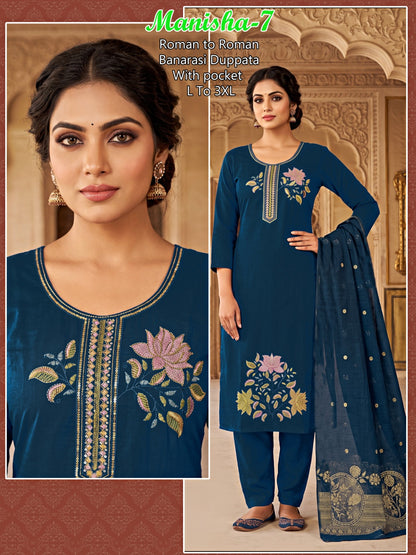 Manisha Infinity Roman Readymade Pant Style Suits Wholesaler India