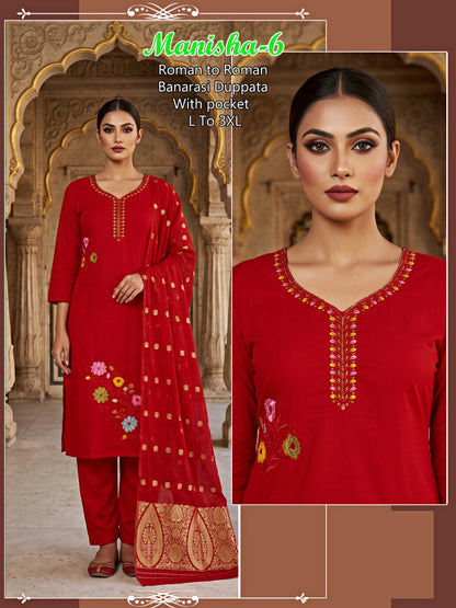 Manisha Infinity Roman Readymade Pant Style Suits Wholesaler India