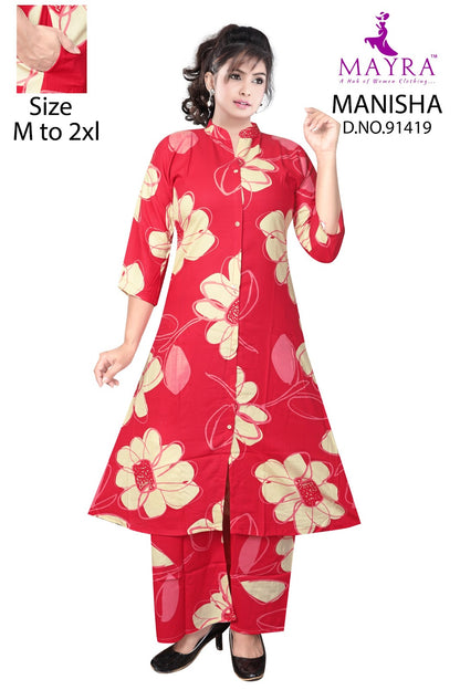 Manisha Mayra Reyon Co Ord Set Wholesale Price