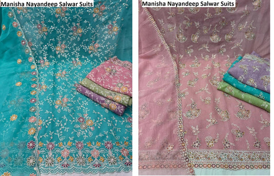 Manisha Nayandeep Crunchy Silk Salwar Suits Exporter Ahmedabad