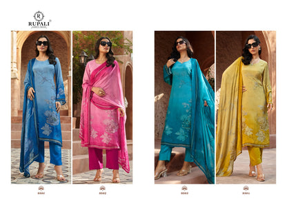 Manisha Rupali Chinon Silk Pant Style Suits Supplier