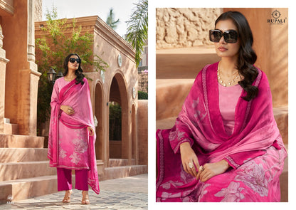 Manisha Rupali Chinon Silk Pant Style Suits Supplier
