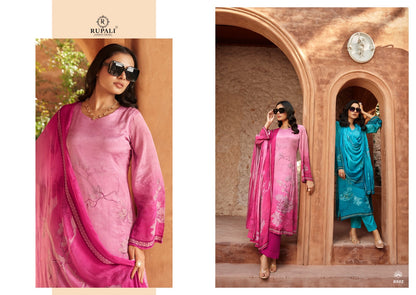 Manisha Rupali Chinon Silk Pant Style Suits Supplier