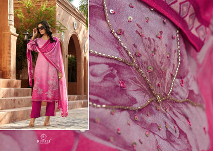 Manisha Rupali Chinon Silk Pant Style Suits Supplier