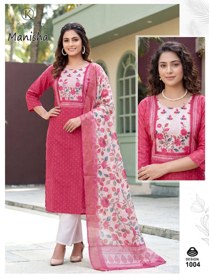 Manisha Vol 1 Kysa Silk Readymade Pant Style Suits Wholesaler India