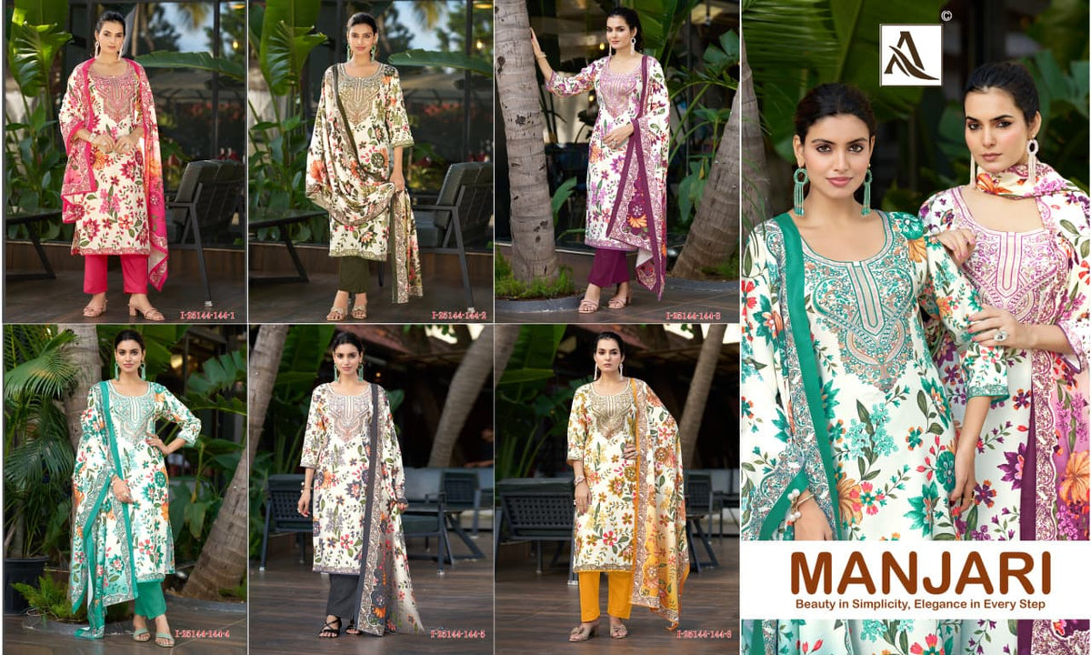 Manjari Alok Viscose Pashmina Suits Supplier India