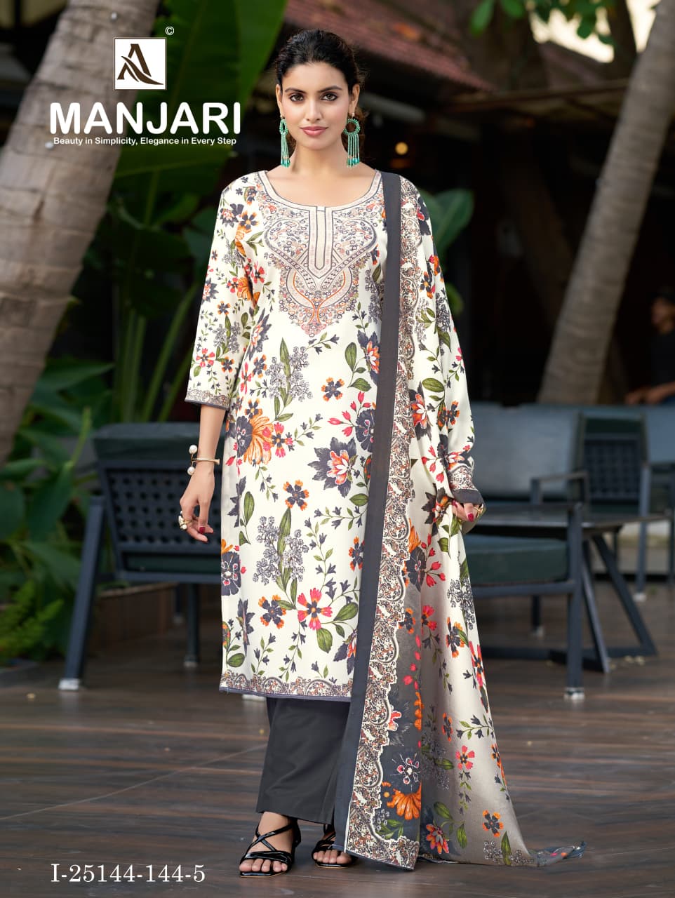 Manjari Alok Viscose Pashmina Suits Supplier India