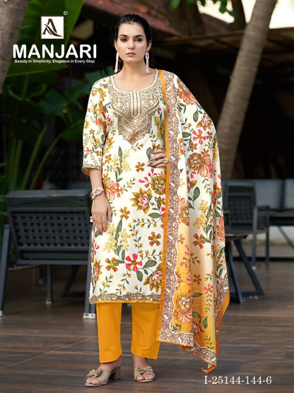 Manjari Alok Viscose Pashmina Suits Supplier India