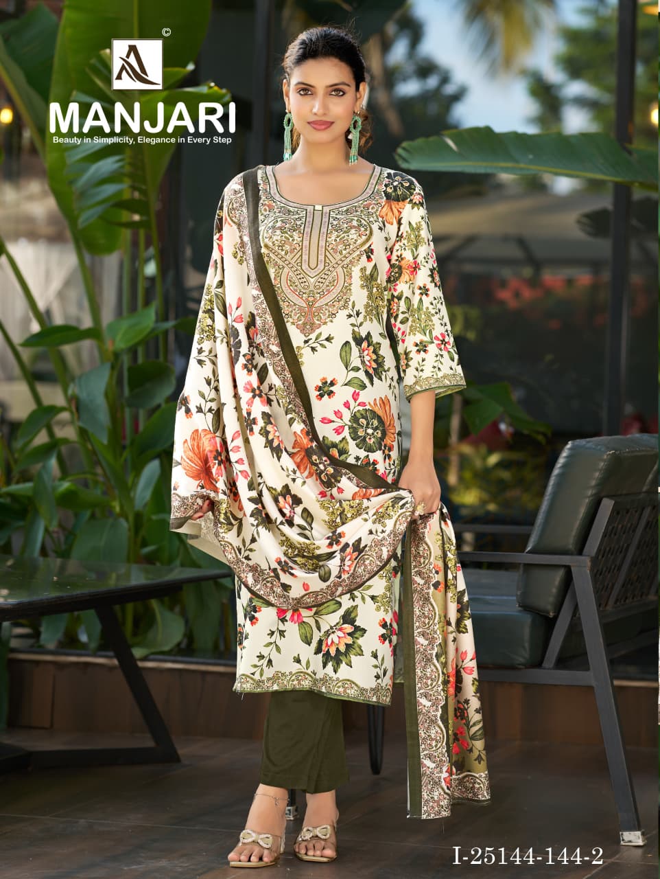 Manjari Alok Viscose Pashmina Suits Supplier India