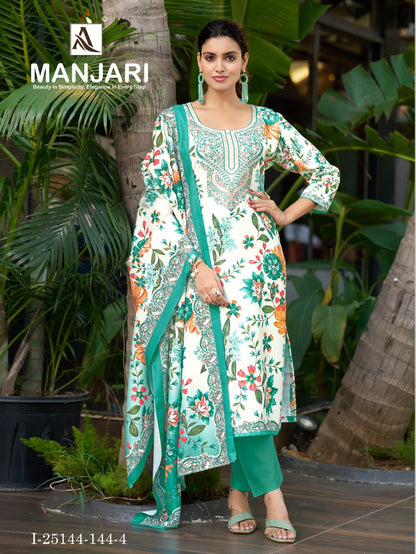Manjari Alok Viscose Pashmina Suits Supplier India