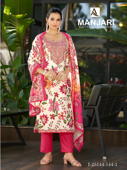 Manjari Alok Viscose Pashmina Suits Supplier India