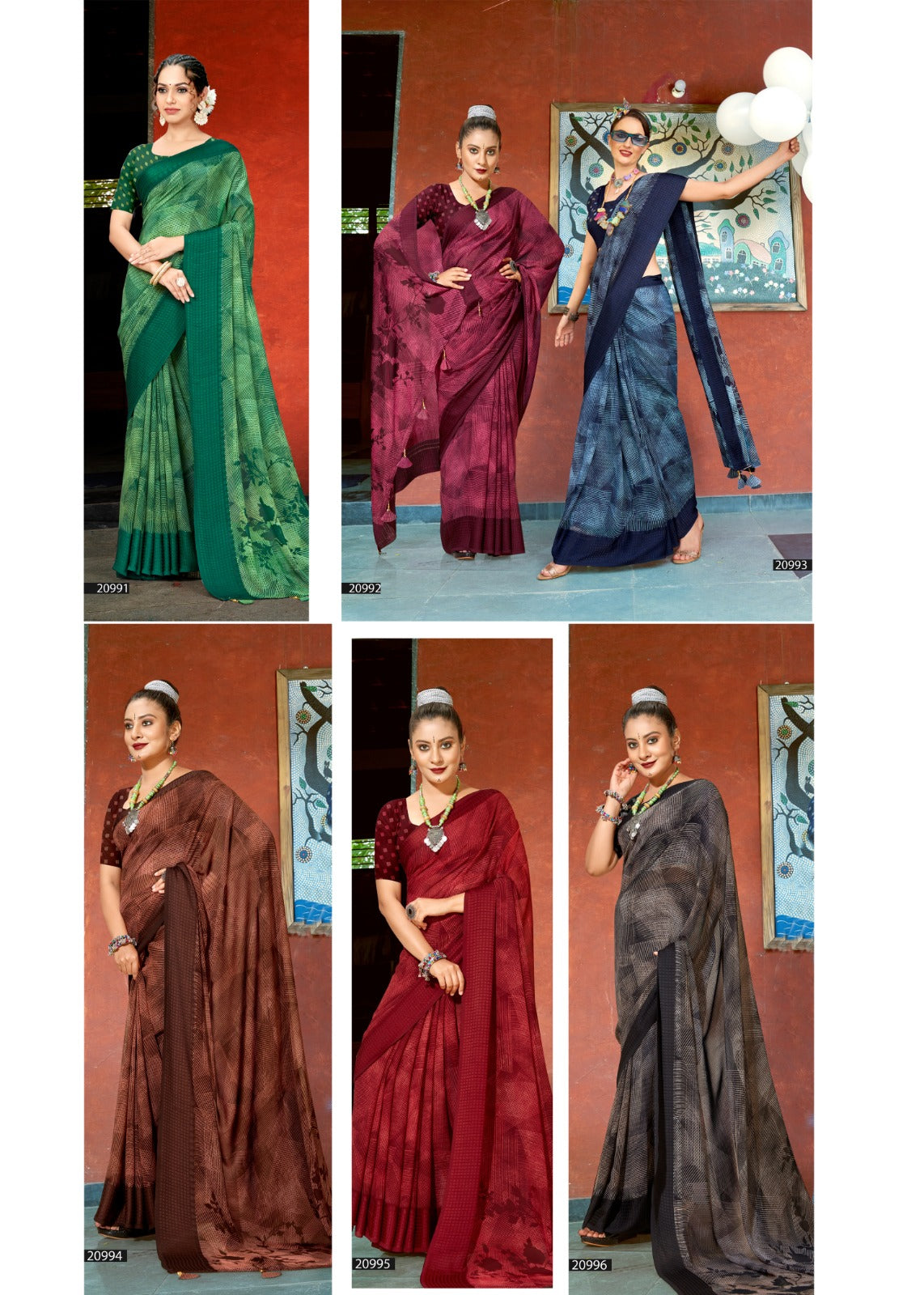Manjusha Vol 3 Vallabhi Prints Georgette Sarees Exporter India